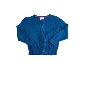 Hanna Andersson Girls 6 Kids Blue Cotton Long Sleeve Cardigan Sweater 3516